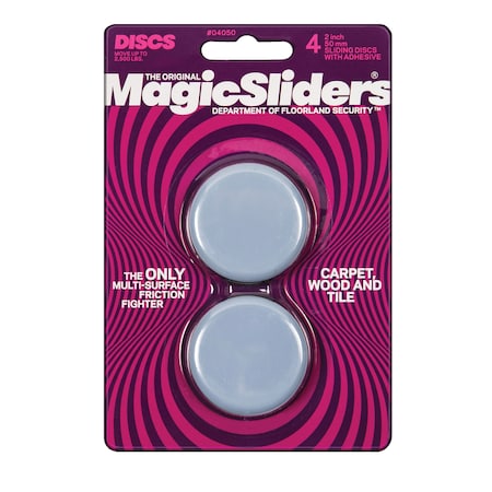 Magic Sliders Magic Sliders Gray 2 in. Plastic Sliding Discs 4 pk 4050